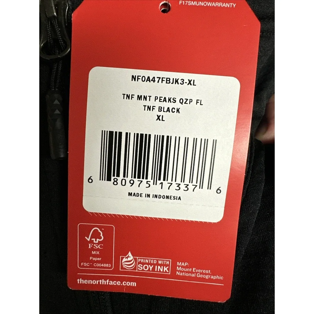 The North Face Mountain Peaks 1/4 Zip Men's XL Black NWT Corp Logos